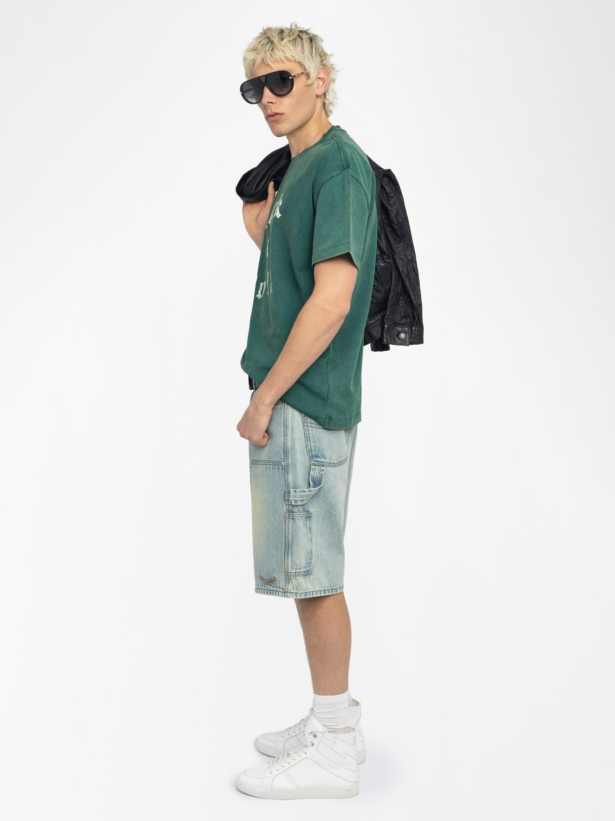 Teddy T-shirt - Oversized short-sleeved T-shirt with print and studs on the front.